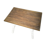Side table with turned wood base