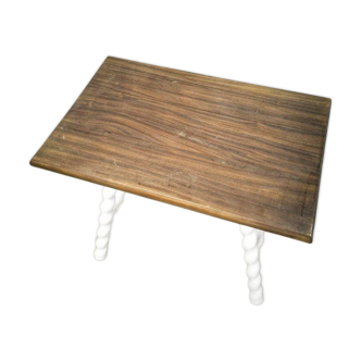 Table d'appoint piétement en bois tourné