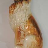 Vintage Ceramic Sitting Collie Dog Sculpture