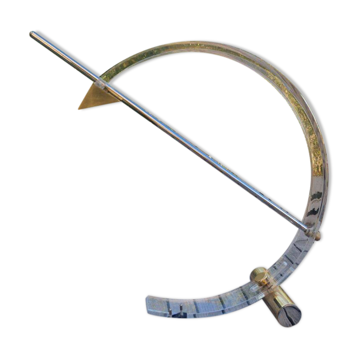 Modernist table lamp in plexiglass metal and brass TECA ITALIA circa 1980