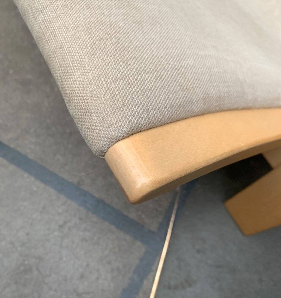 Pulkka lounge chair set in mid-century style with ottoman by Ilmari Lappalainen for Asko, Finland, 1960s.