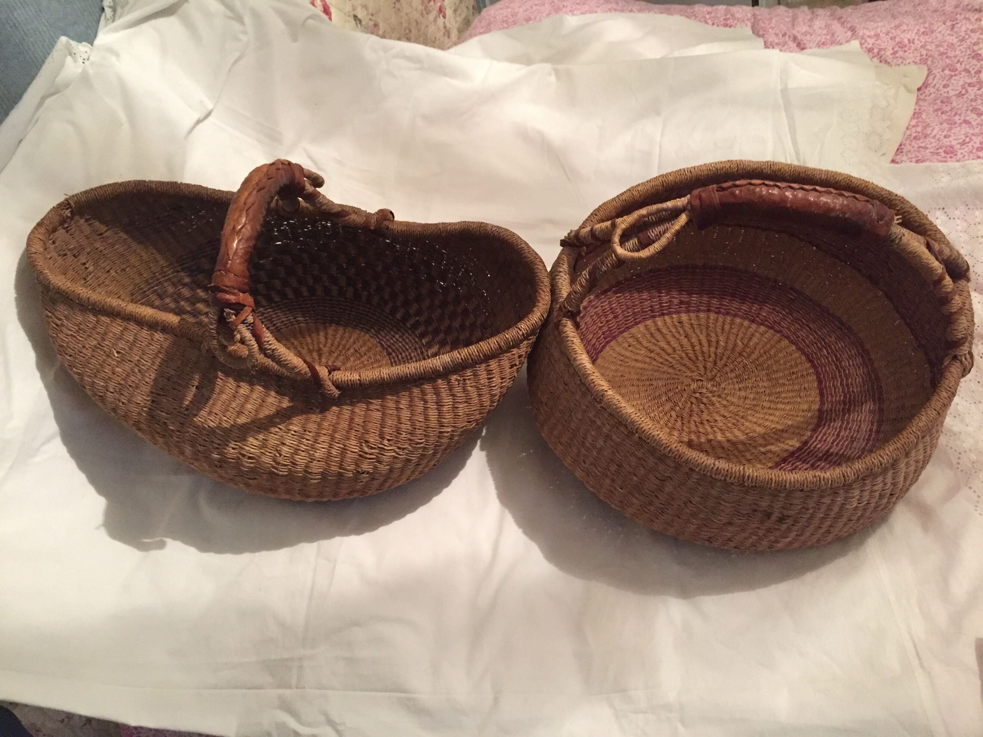 Lot of two former African baskets