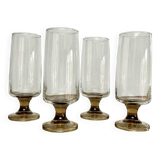 4 flutes with smoked glass feet