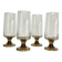 4 flutes with smoked glass feet
