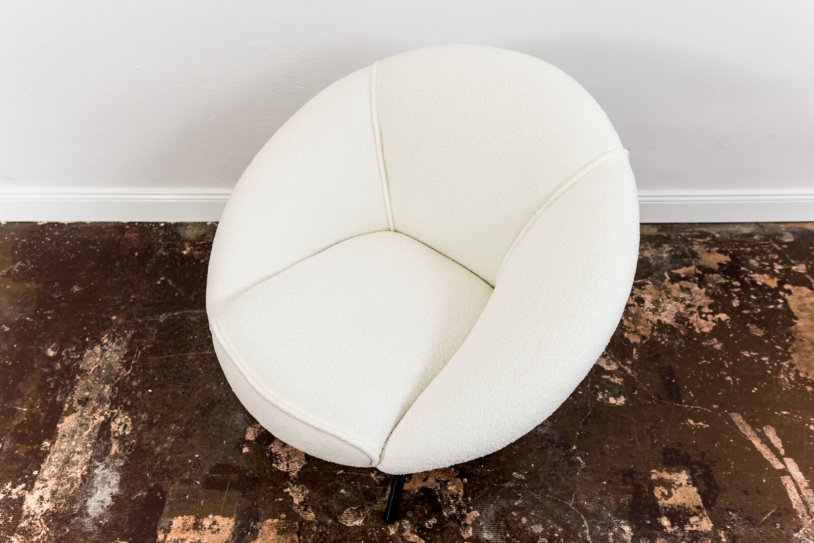 Mid century white boucle armchair 1950's