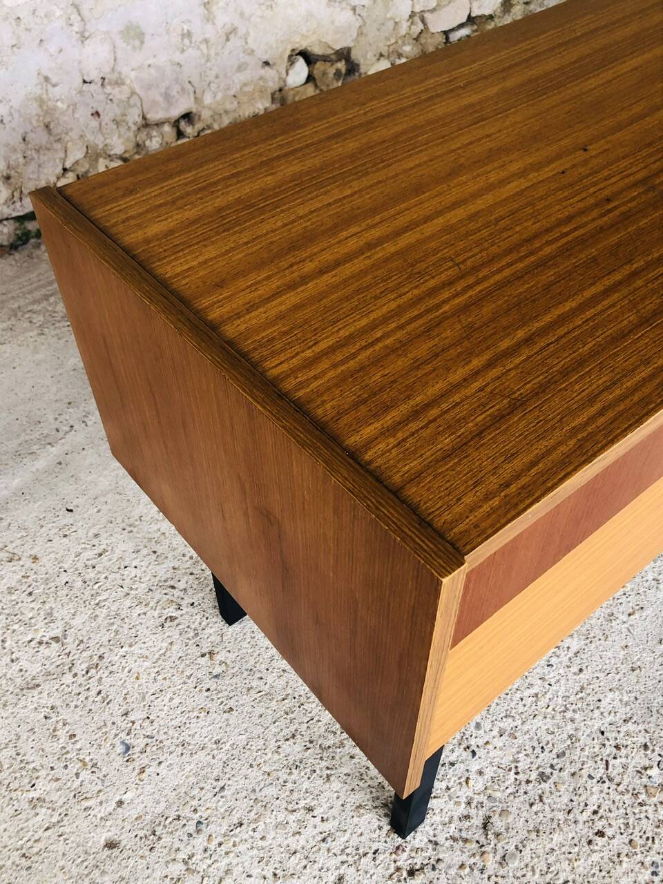 Teak storage unit with metal legs Circa 70's