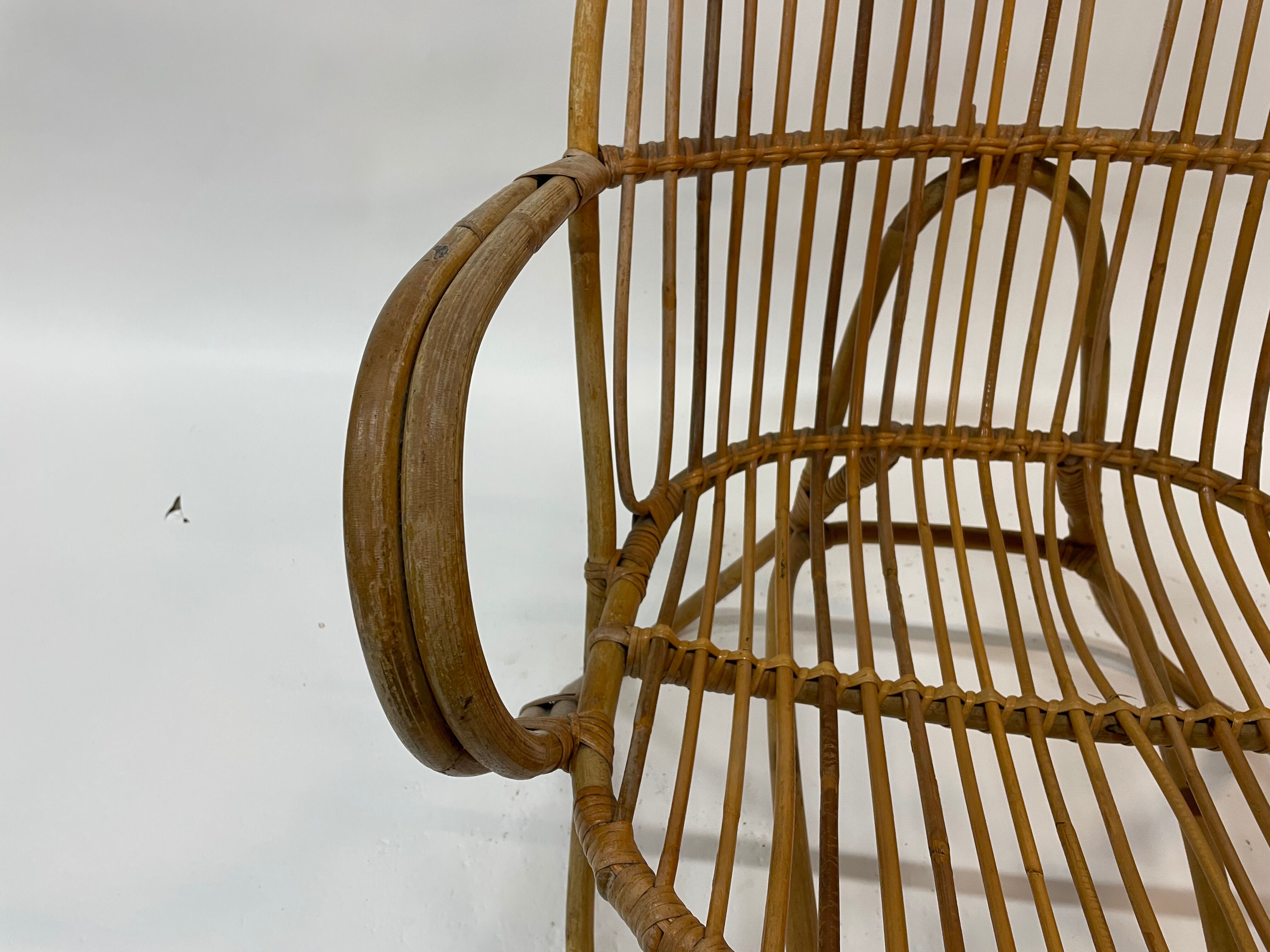 Vintage rattan chair by Dirk van Sliedregt Rohe Noordwolde 1960 from the Netherlands