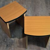 Paire de tables de chevet formica années 80