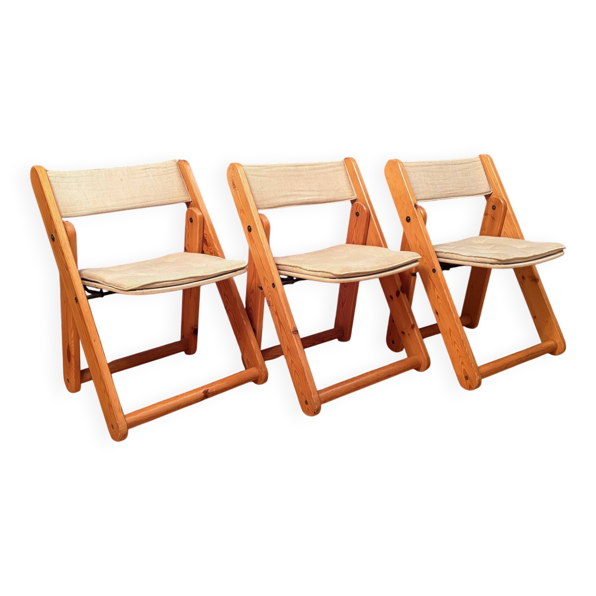 Set of three Kon-Tiki chairs designed by Gillis Lundgren, Ikea, Sweden, 197