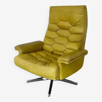 Old swivel leather armchair DE SEDE DS-35 design 70s Robert Haussmann vintage