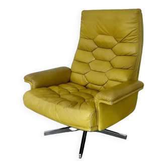 Old swivel leather armchair DE SEDE DS-35 design 70s Robert Haussmann vintage