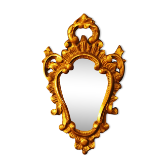 Gilded carved wooden mirror 29x48 cm