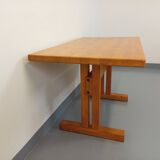 Charlotte Perriand Les Arcs vintage rectangular pine dining table from the 60s 70s