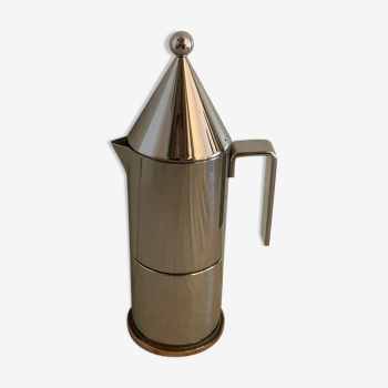 Cafetière espresso conique italienne en acier inoxydable Aldo Rossi pour Alessi 1984