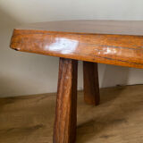 Table basse brutaliste bois massif