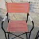 Pair of folding armchairs in metal and fabric 60s