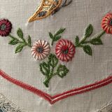 old oval placemat embroidered hand