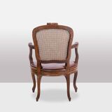 Pair of “cabriolet” armchairs in walnut and canework. Louis XV period. LS5209325