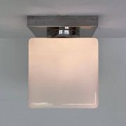 Ceiling lamp / flush mount 'Bauhaus in chrome and glass, 1930s