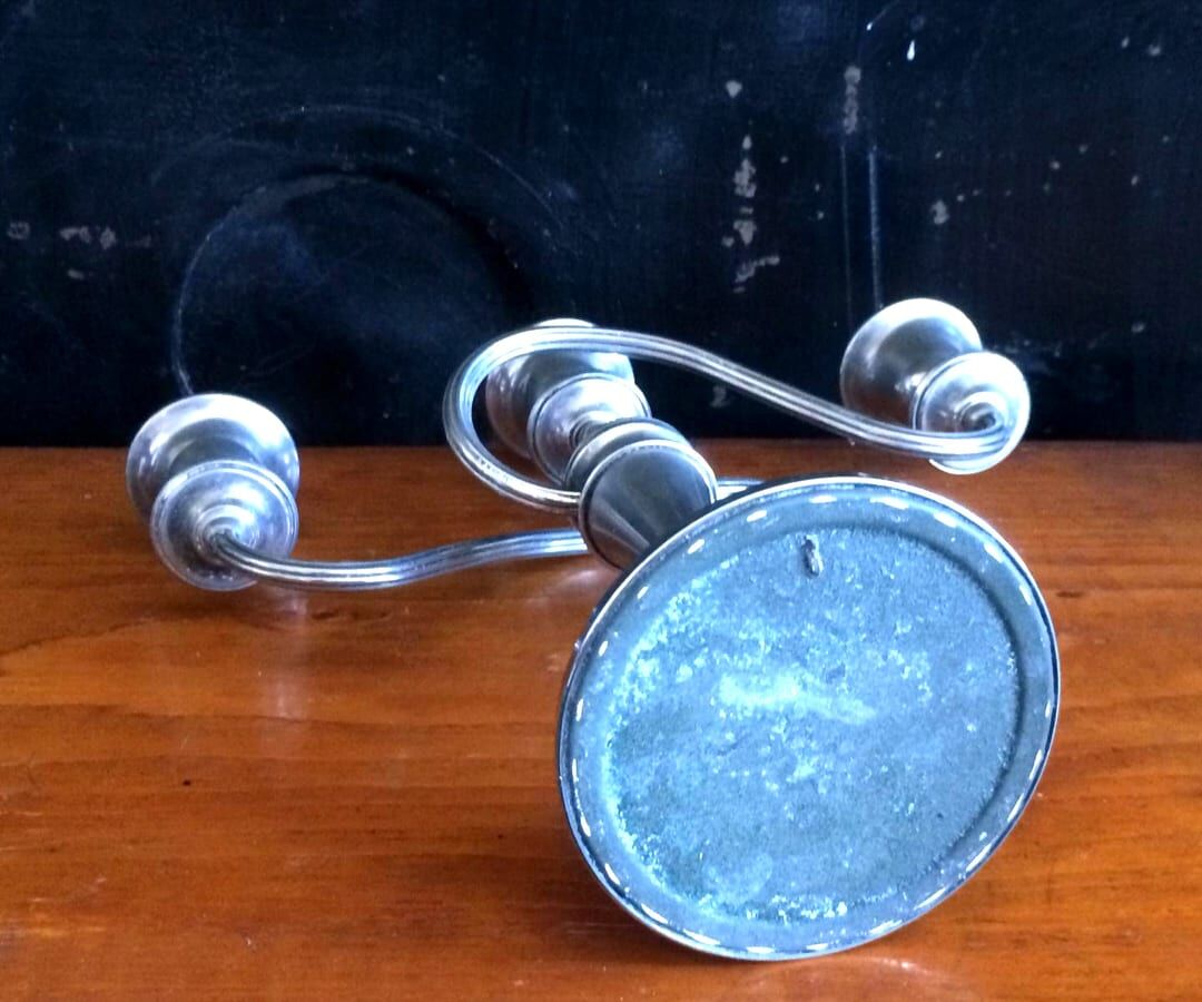 Pair of Victorian chandeliers in Silver Metal English