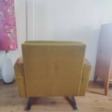 Fauteuil cube cantilever vintage années 50-60 vert anis