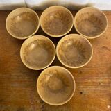 Set of 6 vintage rhodaceram ceramic bowls, beige and brown