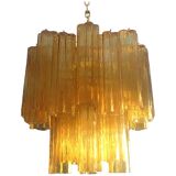 Lustre en verre de murano ambre « tronchi » d50