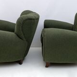 Attributed Guglielmo Ulrich Art Deco Italian Bouclé Armchairs, 1940s, Pair
