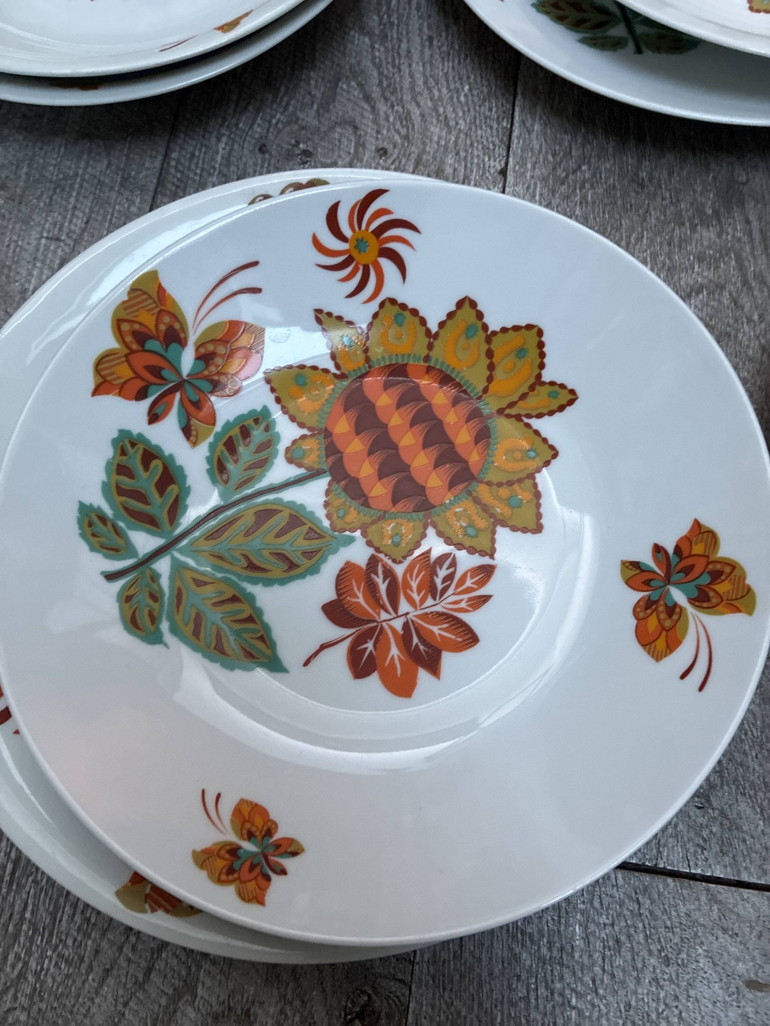 Vintage porcelain plate from Tuileries with exclusive AUBUSSON decoration.