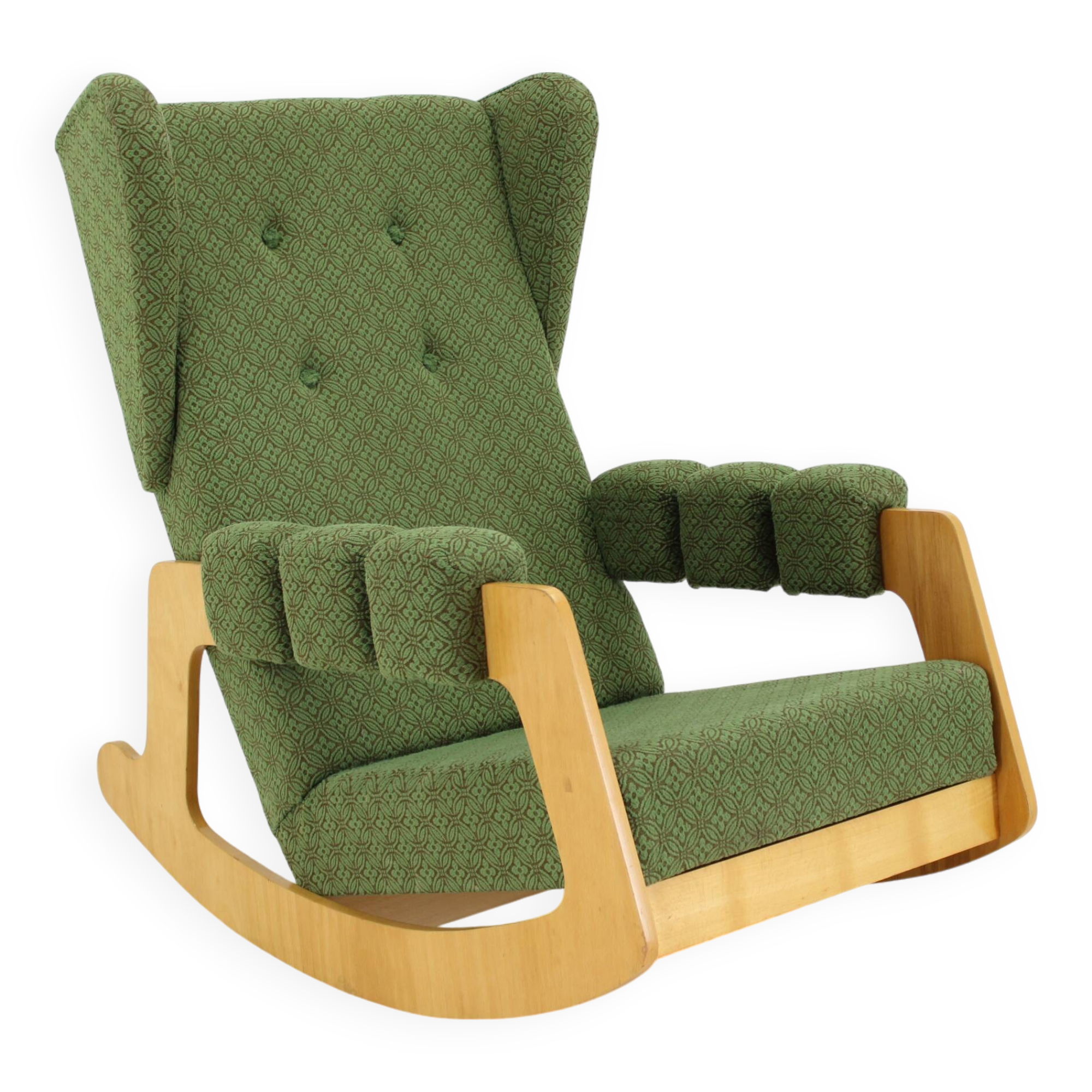 1970s Large Rare Brutalist Rocking Chair, Czechoslovakia