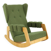 1970s Large Rare Brutalist Rocking Chair, Czechoslovakia