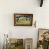 Home drawing, framed and glazed watercolor