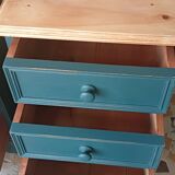 Pair of bedside tables revisited in blue