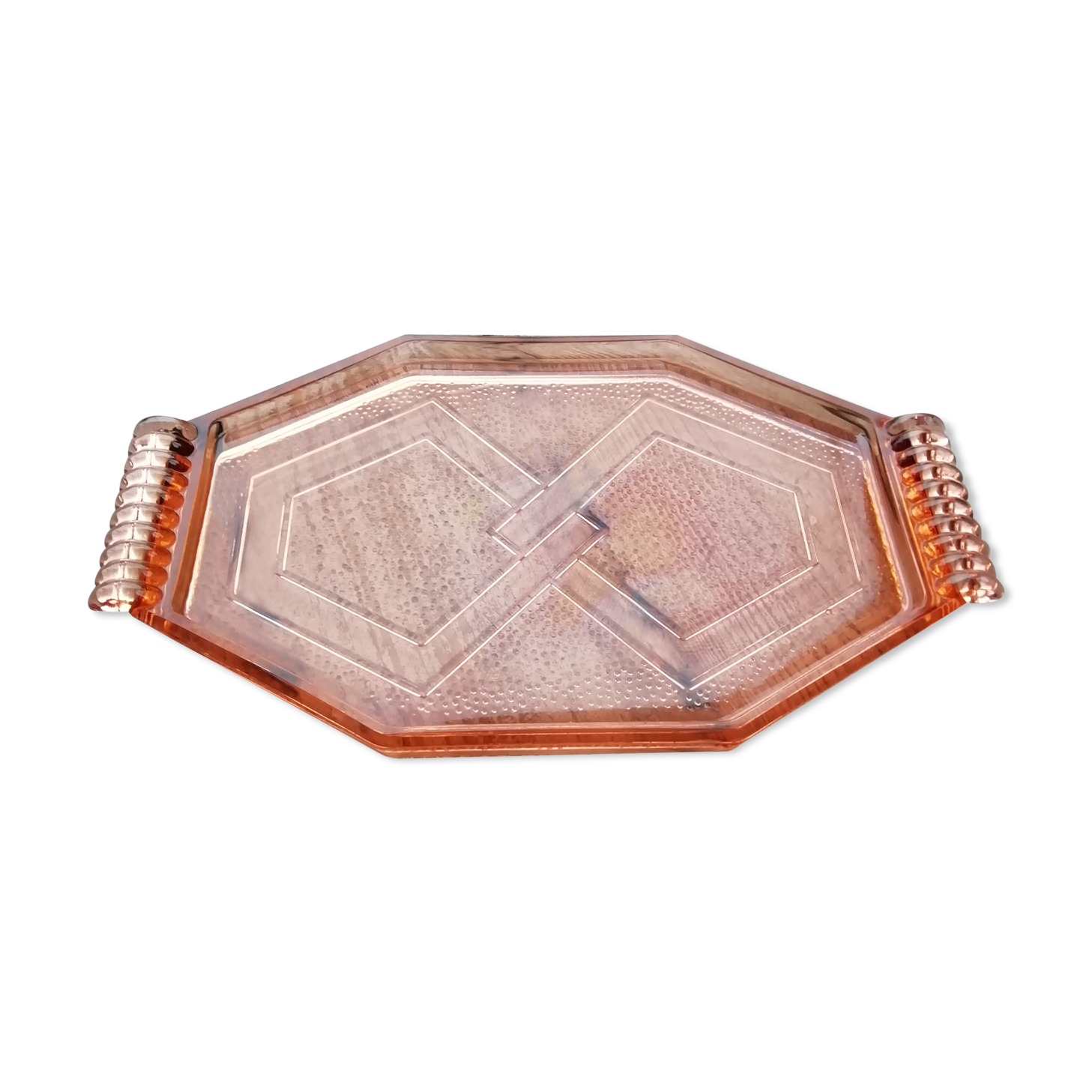 Pink glass dish