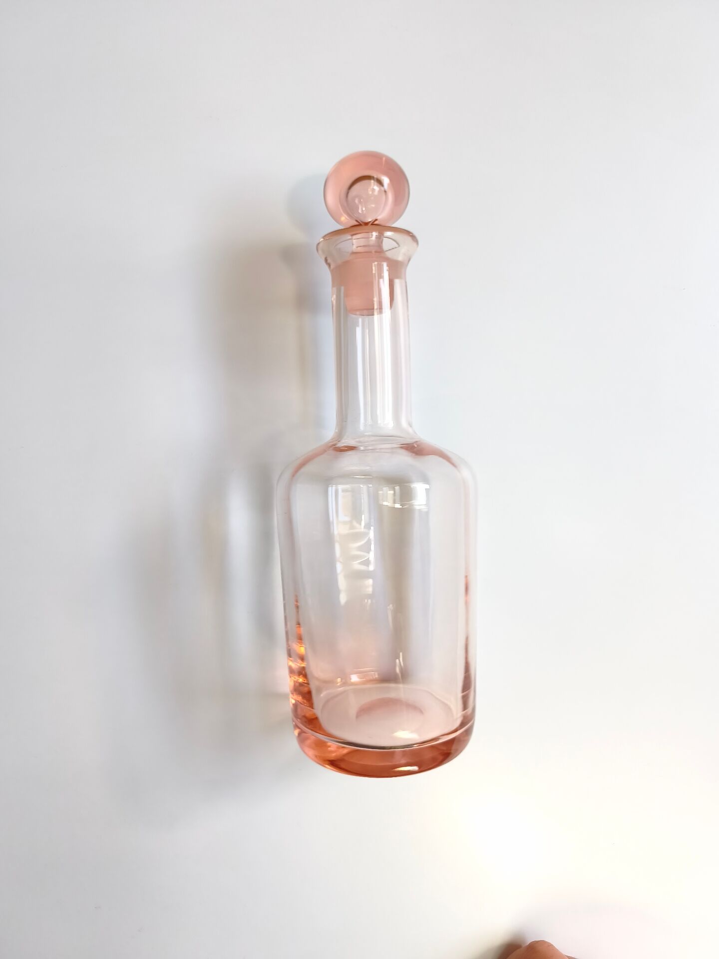 Vintage pink glass bottle