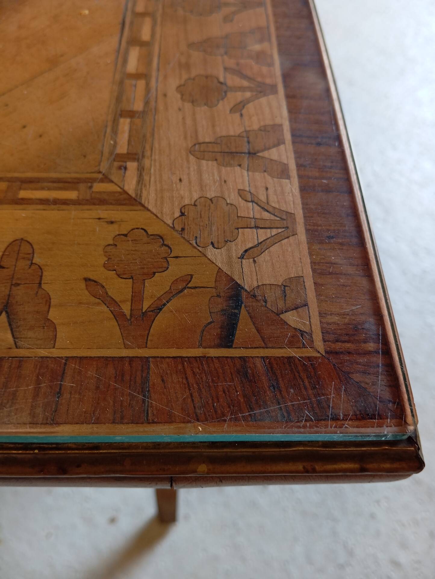 Neo-Classical / Directory Style Coffee Table in Marquetry