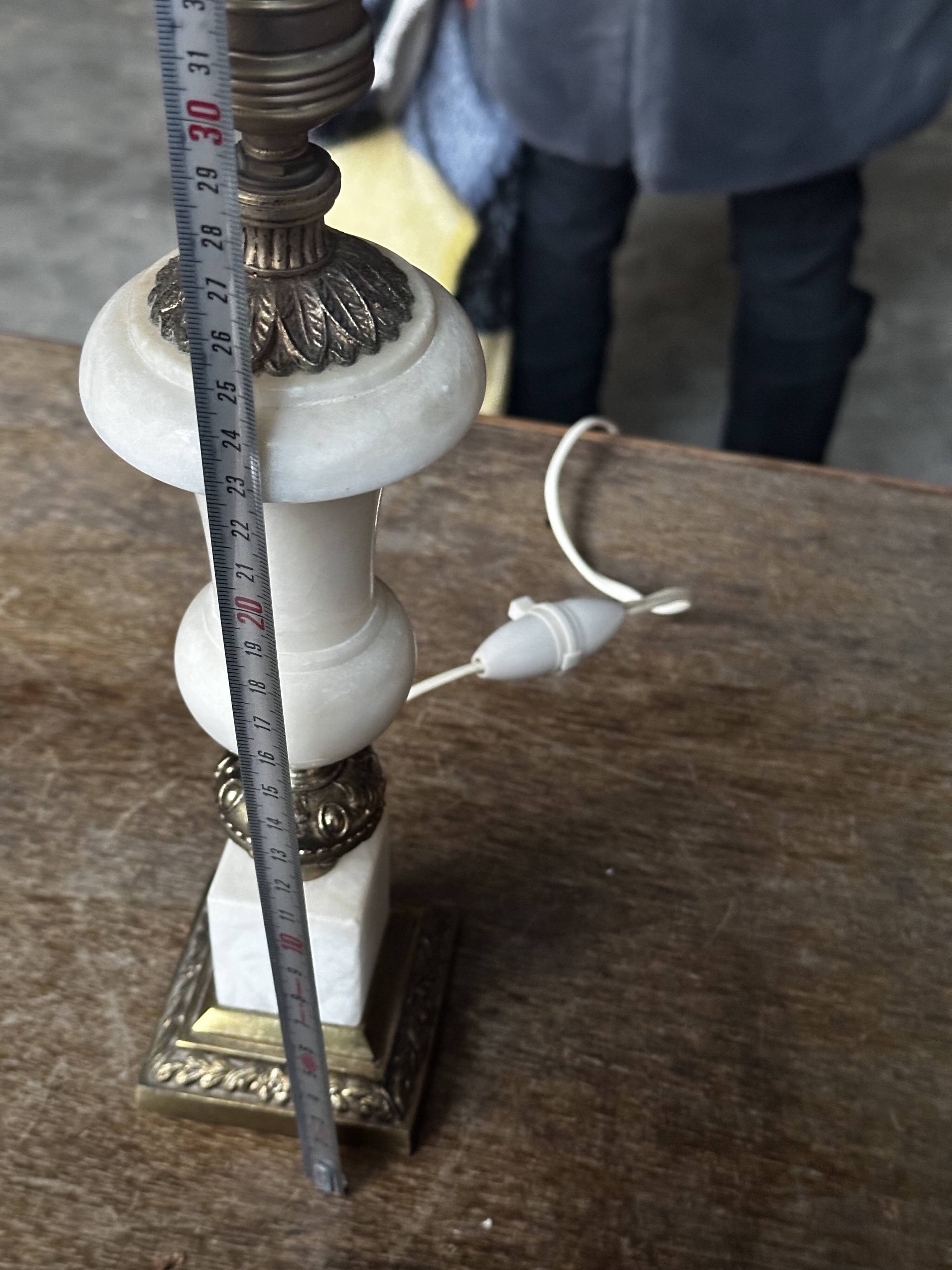 Vintage Alabaster and Brass Lamp Base H 30 cm