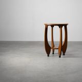 Amsterdamse School Oak round Side Table, The Netherlands, ca. 1920