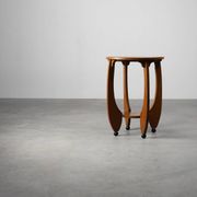 Amsterdamse School Oak round Side Table, The Netherlands, ca. 1920