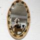 Oval wooden mirror 67x41cm