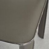 Set of four leather chairs for Cidue, circa 1970