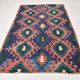 Red & Blue Geometric Vintage Kilim Rug, 158x238Cm