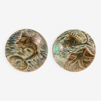 Pair of Puigdemont ceramic dishes