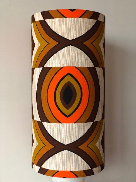 Opaline table lamp lampshade vintage fabric