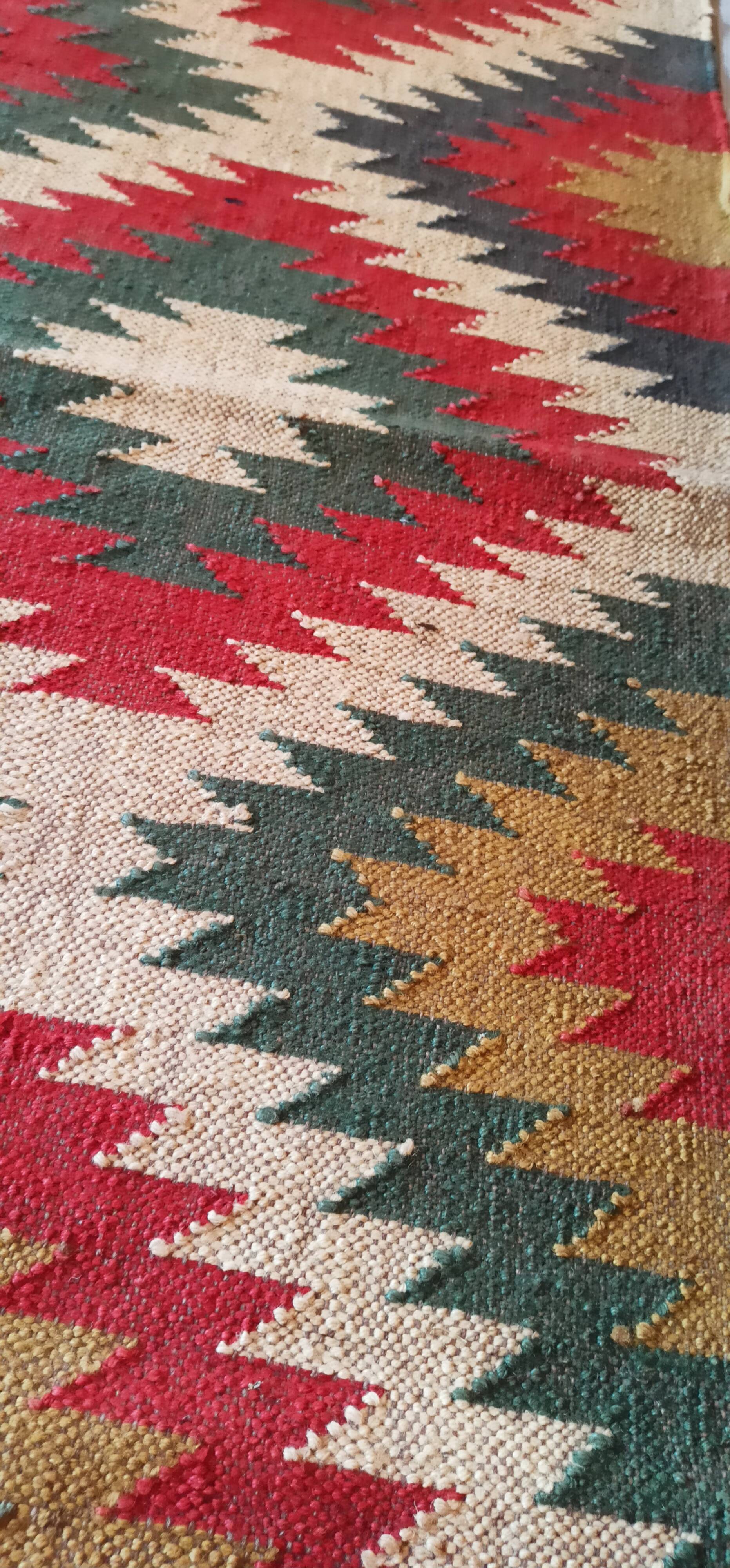 Kilim carpet in cotton and burlap 120x190cm