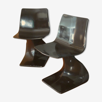 Paire de chaises de Christian Adam, modèle "Naila"; années 70