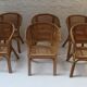 6 chaises ou fauteuils vintage en rotin