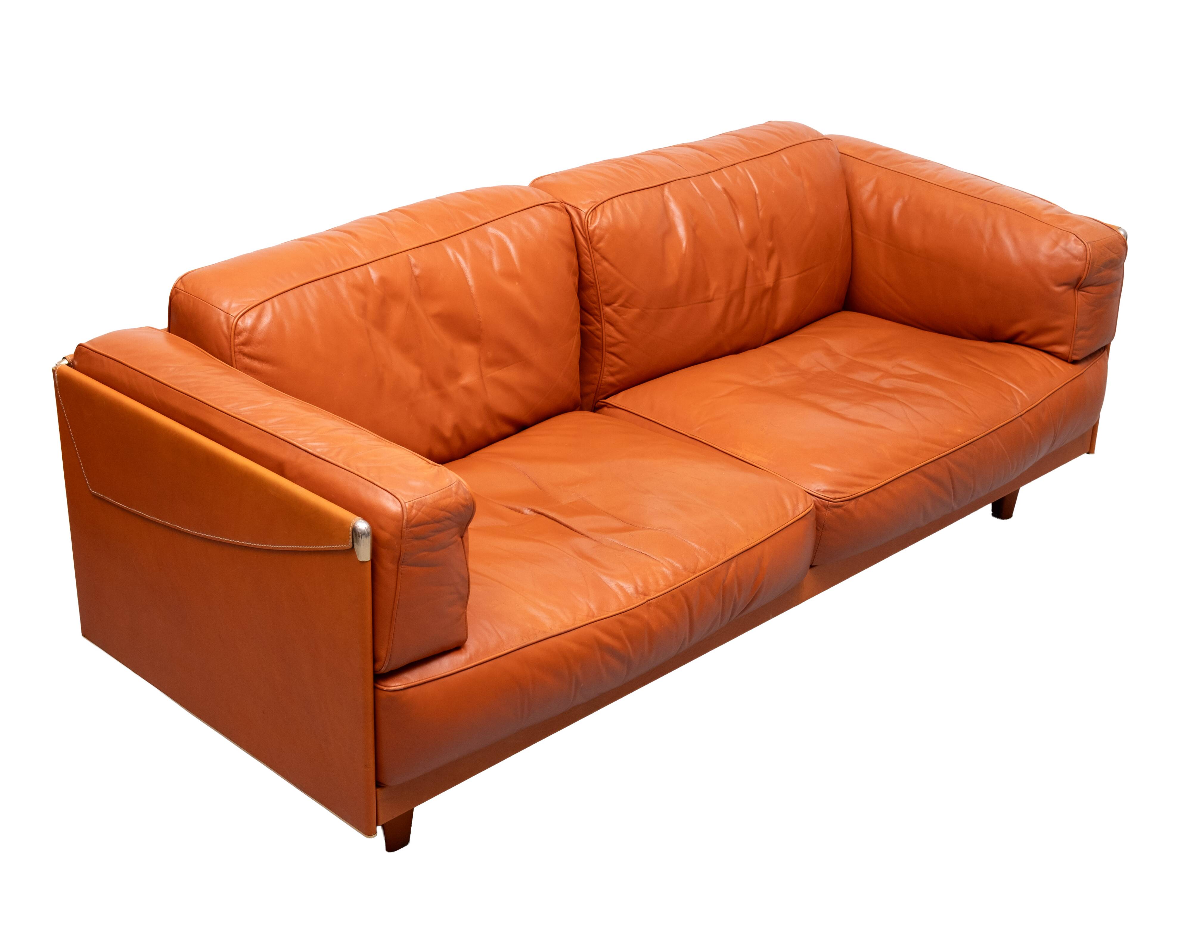 Stunning Leather 2.5 seater Sofa design by Pierluigi Cerri for poltrona fra