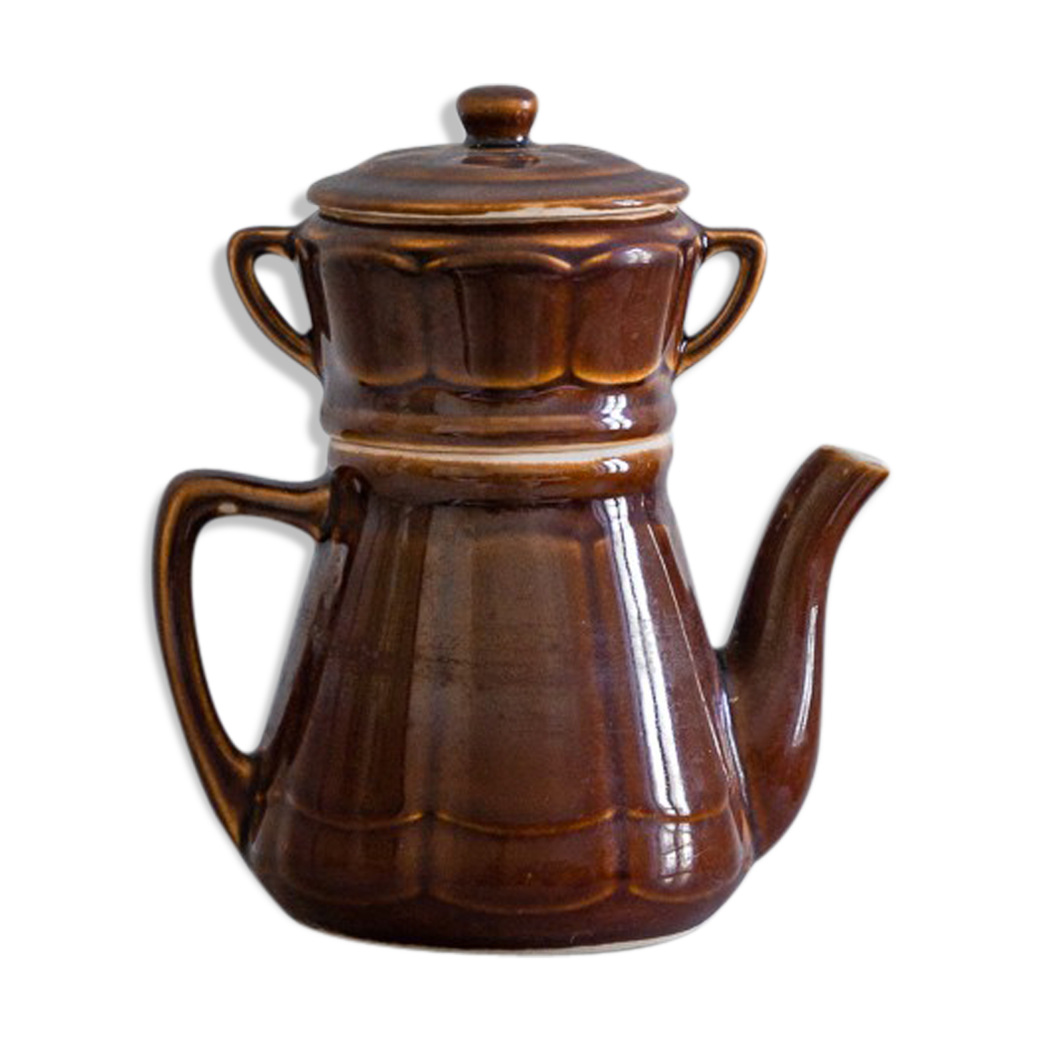 Vintage enamelled ceramic coffee maker