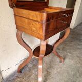 Worker's table - In mahogany and mahogany veneer - Charles X or Restoration period - circa 1830